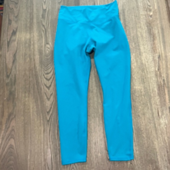 Fabletics Powerhold Tights Leggings High Rise Pull-On Stretch Blue Size Medium - Picture 1 of 9